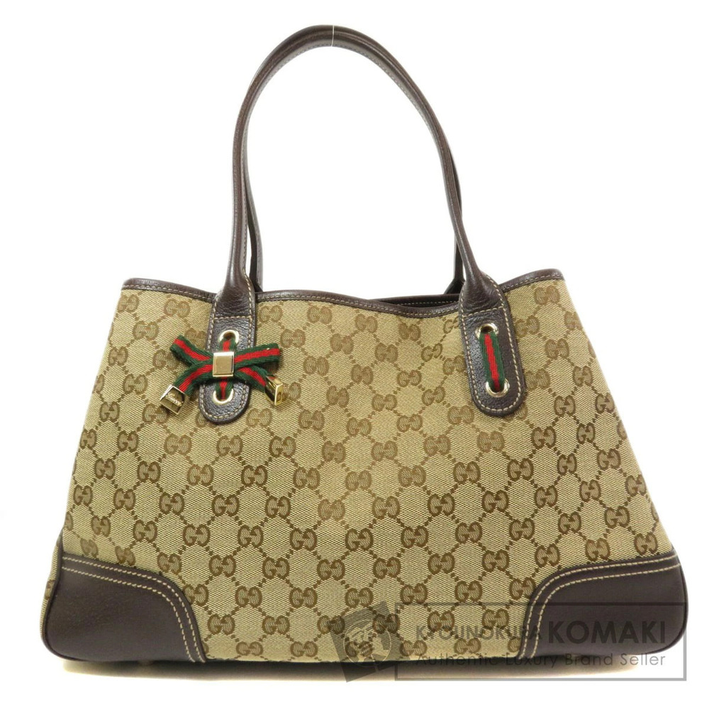 Gucci GG Canvas Princy Tote Shoulder Bag Brown